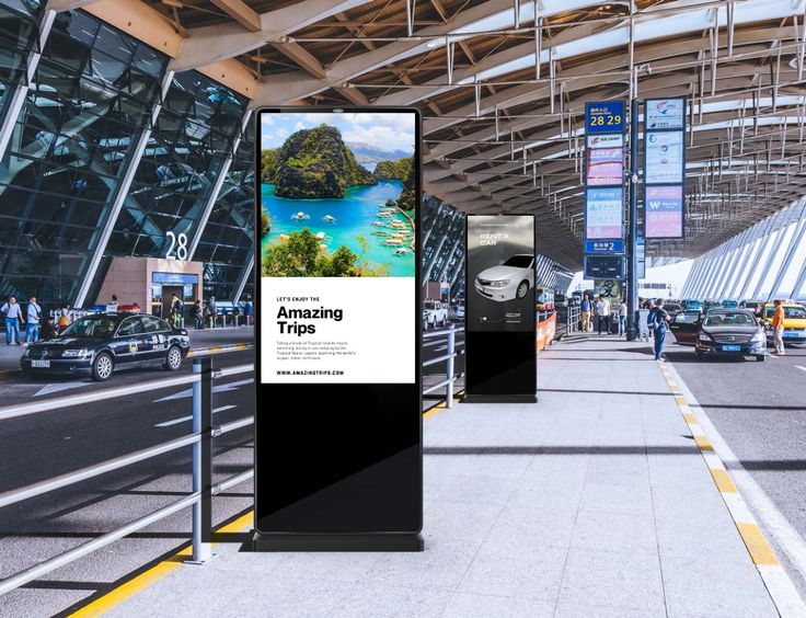 G/FORE storefront LED billboard displaying sneaker product visuals