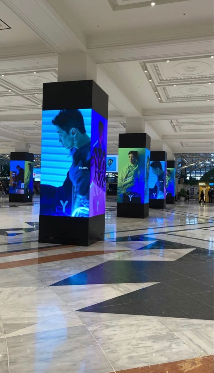Outdoor LED billboard installation example at night
